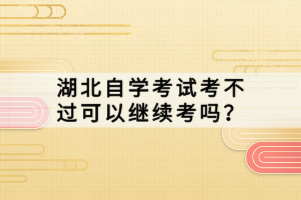 湖北自學考試考不過可以繼續(xù)考嗎？