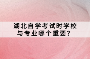 湖北自學(xué)考試時學(xué)校與專業(yè)哪個重要？