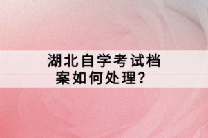 湖北自學(xué)考試檔案如何處理？