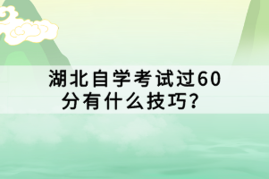湖北自學(xué)考試過60分有什么技巧？