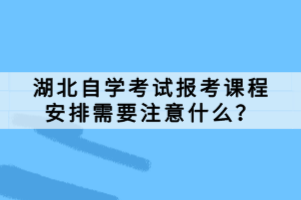 湖北自學(xué)考試報(bào)考課程安排需要注意什么？