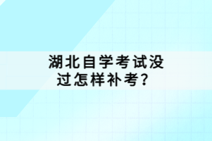 湖北自學(xué)考試沒過怎樣補考？