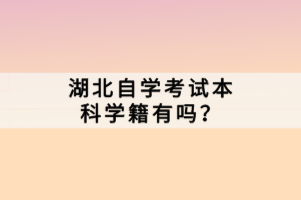 湖北自學考試本科學籍有嗎？