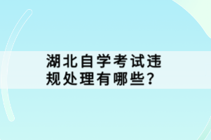 湖北自學(xué)考試違規(guī)處理有哪些？