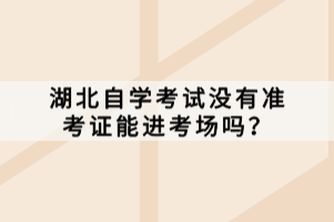 湖北自學(xué)考試沒有準(zhǔn)考證能進(jìn)考場(chǎng)嗎？