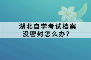 湖北自學(xué)考試檔案沒密封怎么辦？