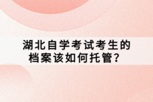 湖北自學考試考生的檔案該如何托管？