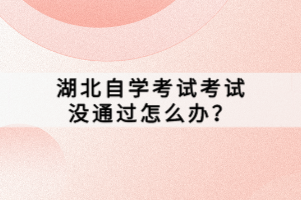湖北自學考試考試沒通過怎么辦？