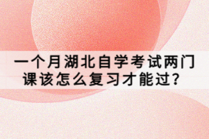 一個月湖北自學考試兩門課該怎么復習才能過？