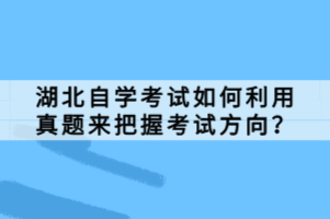 湖北自學考試如何利用真題來把握考試方向？