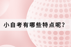 小自考有哪些特點呢？