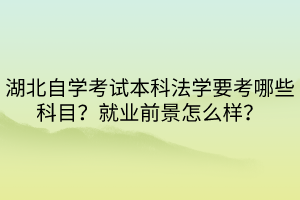 湖北自學考試本科法學要考哪些科目？就業(yè)前景怎么樣？