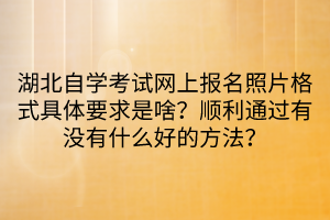 湖北自學(xué)考試網(wǎng)上報(bào)名照片格式具體要求是啥？順利通過有沒有什么好的方法？