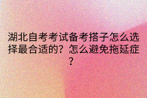 湖北自考考試備考搭子怎么選擇最合適的？怎么避免拖延癥？