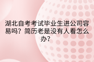 湖北自考考試畢業(yè)生進(jìn)公司容易嗎？簡歷老是沒有人看怎么辦？