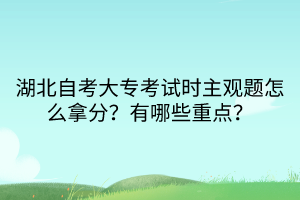 湖北自考大?？荚嚂r主觀題怎么拿分？有哪些重點？