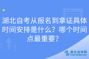 湖北自考從報名到拿證具體時間安排是什么？哪個時間點最重要？