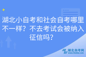 湖北小自考和社會自考哪里不一樣？不去考試會被納入征信嗎？