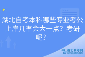 湖北自考本科哪些專業(yè)考公上岸幾率會大一點？考研呢？