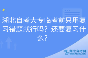 湖北自考大專臨考前只用復(fù)習(xí)錯(cuò)題就行嗎？還要復(fù)習(xí)什么？