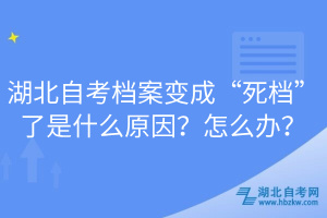 湖北自考檔案變成“死檔”了是什么原因？怎么辦？