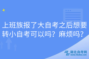 上班族報(bào)了大自考之后想要轉(zhuǎn)小自考可以嗎？麻煩嗎？