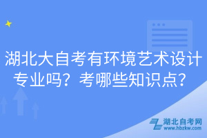 湖北大自考有環(huán)境藝術(shù)設(shè)計專業(yè)嗎？考哪些知識點？