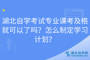 湖北自學(xué)考試專業(yè)課考及格就可以了嗎？怎么制定學(xué)習(xí)計(jì)劃？