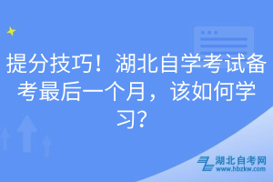 提分技巧！湖北自學(xué)考試備考最后一個(gè)月，該如何學(xué)習(xí)？