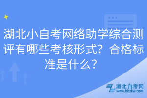 湖北小自考網(wǎng)絡(luò)助學(xué)綜合測評有哪些考核形式？合格標(biāo)準(zhǔn)是什么？