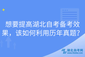 想要提高湖北自考備考效果，該如何利用歷年真題？