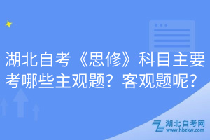 湖北自考《思修》科目主要考哪些主觀題？客觀題呢？