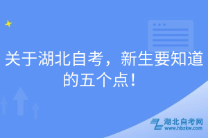 關(guān)于湖北自考，新生要知道的五個點！
