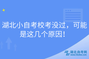 湖北小自考校考沒過，可能是這幾個原因！