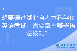 想要通過湖北自考本科學(xué)位英語考試，需要掌握哪些語法技巧？