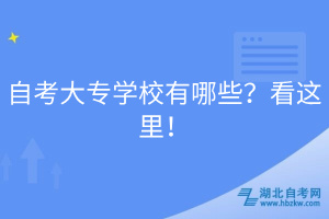 自考大專學(xué)校有哪些？看這里！