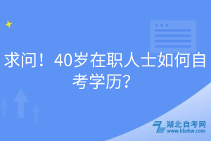 求問(wèn)！40歲在職人士如何自考學(xué)歷？