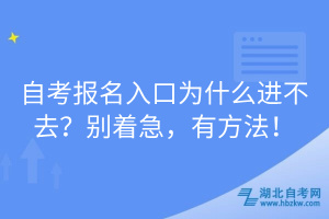 自考報名入口為什么進不去？別著急，有方法！