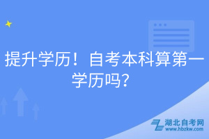 提升學(xué)歷！自考本科算第一學(xué)歷嗎？