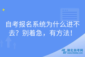 自考報(bào)名系統(tǒng)為什么進(jìn)不去？別著急，有方法！