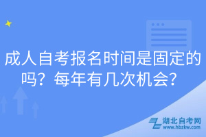 成人自考報名時間是固定的嗎？每年有幾次機會？