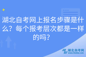 湖北自考網(wǎng)上報(bào)名步驟是什么？每個(gè)報(bào)考層次都是一樣的嗎？