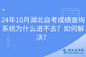 24年10月湖北自考成績(jī)查詢系統(tǒng)為什么進(jìn)不去？如何解決？
