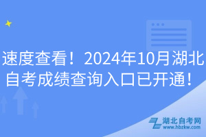速度查看！2024年10月湖北自考成績(jī)查詢?nèi)肟谝验_(kāi)通！