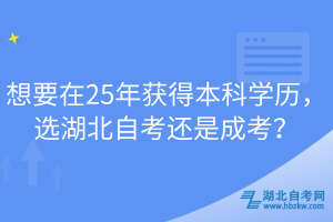 想要在25年獲得本科學(xué)歷，選湖北自考還是成考？