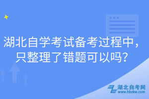 湖北自學(xué)考試備考過程中，只整理了錯(cuò)題可以嗎？