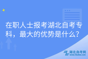 在職人士報(bào)考湖北自考?？疲畲蟮膬?yōu)勢(shì)是什么？