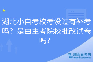 湖北小自考?？紱]過有補(bǔ)考嗎？是由主考院校批改試卷嗎？