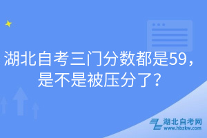 湖北自考三門(mén)分?jǐn)?shù)都是59，是不是被壓分了？