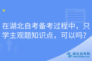 在湖北自考備考過(guò)程中，只學(xué)主觀題知識(shí)點(diǎn)，可以嗎？